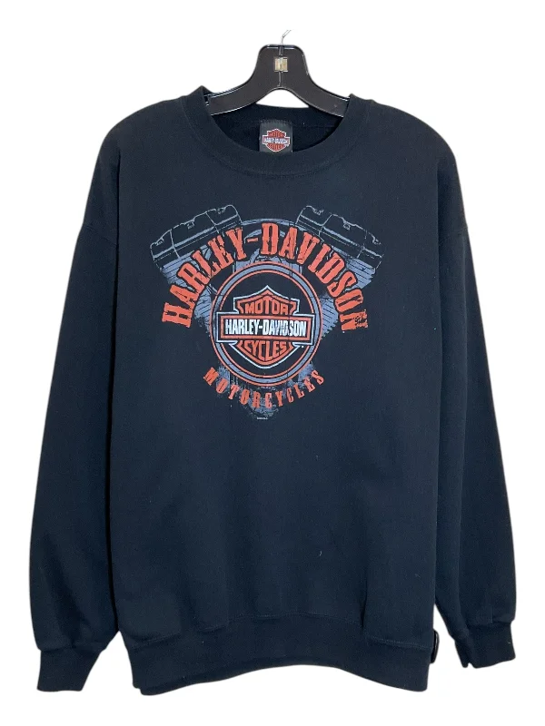 Women's Boxy Fit Sweatshirts-Sweatshirt Crewneck By Harley Davidson In Black, Size: L