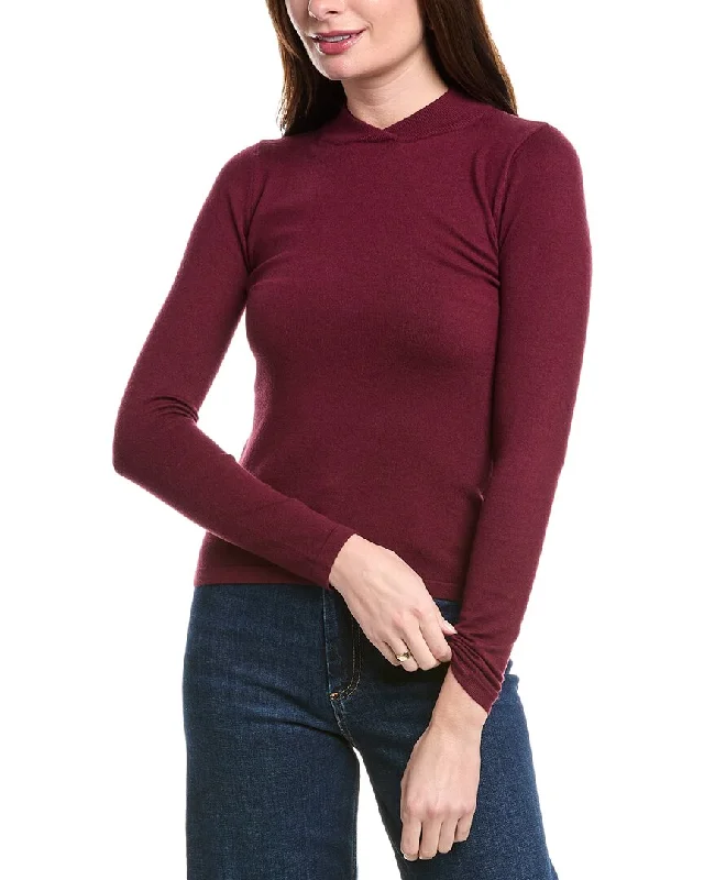 Women's Sleep Pullovers-POINT Mandarin Neck Sweater