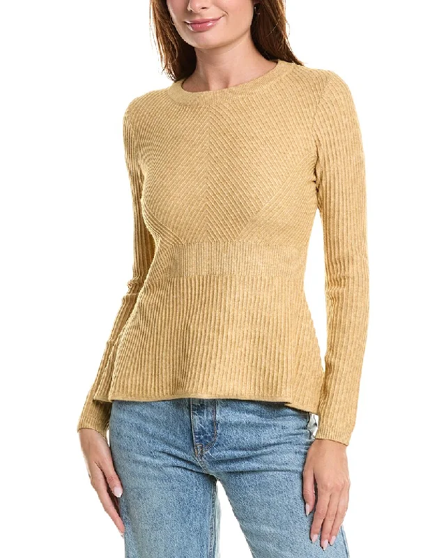 Women's Thermal Ruffle Pullovers-Nanette Nanette Lepore Rib Sweater