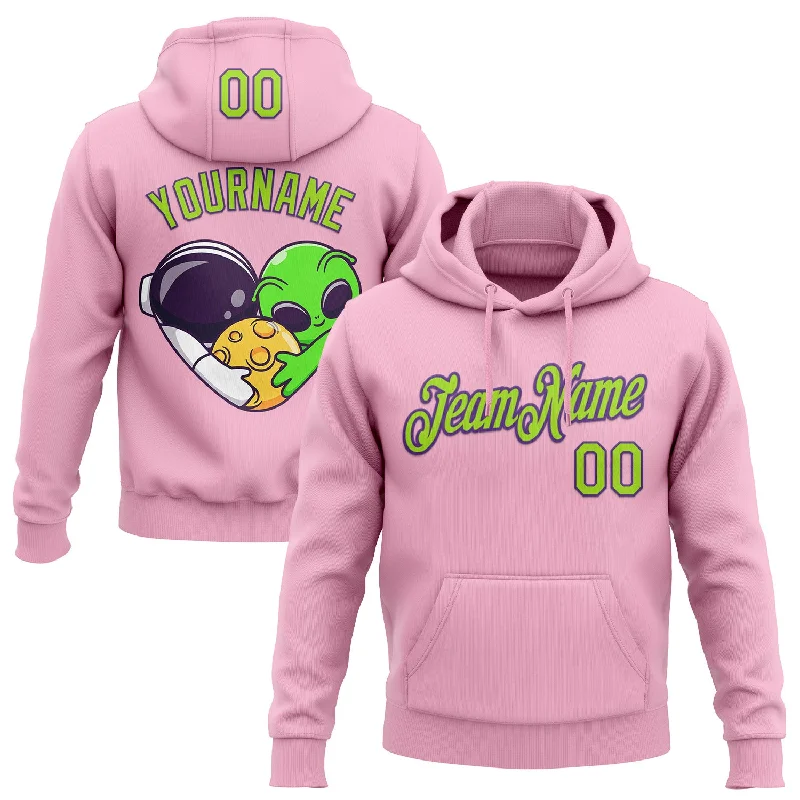 Women's Balloon Sleeve Hoodies-Custom Stitched Light Pink Neon Green-Purple 3D Halloween Sports Pullover Sweatshirt Hoodie