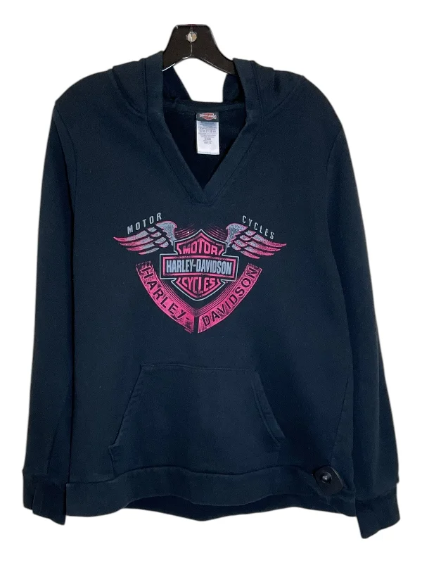 Women's Button Sweatshirts-Sweatshirt Hoodie By Harley Davidson In Black, Size: Xl