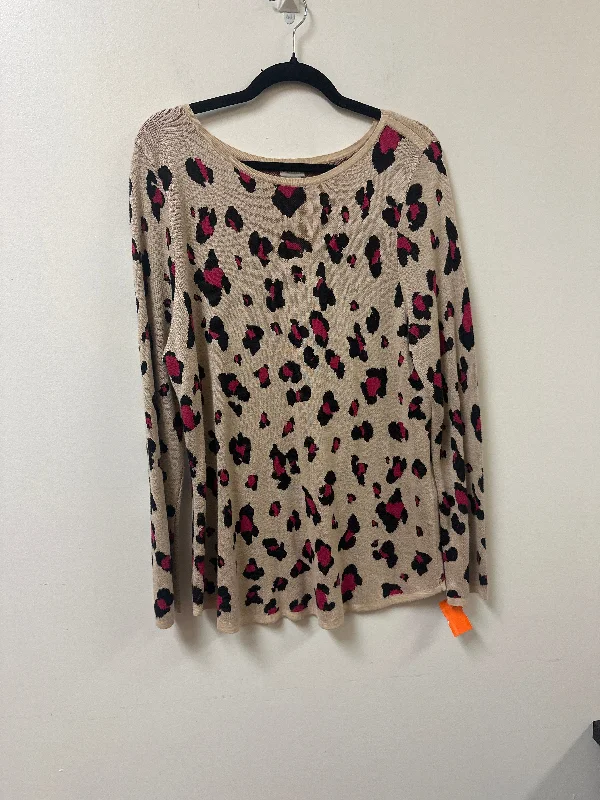 Women's Floral Pullovers-Sweater By Chicos In Animal Print, Size: L