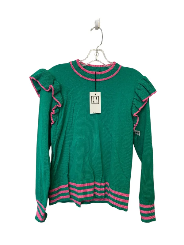 Women's Fleece Denim Pullovers-Sweater By Thml In Green, Size: S