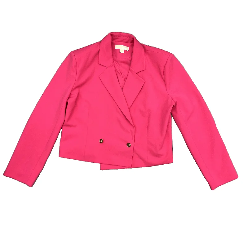 Women's Metallic Blazers-Blazer By Michael By Michael Kors In Pink, Size: L