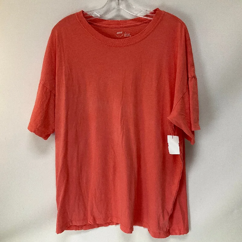 Top Short Sleeve Basic By Aerie In Coral, Size: L