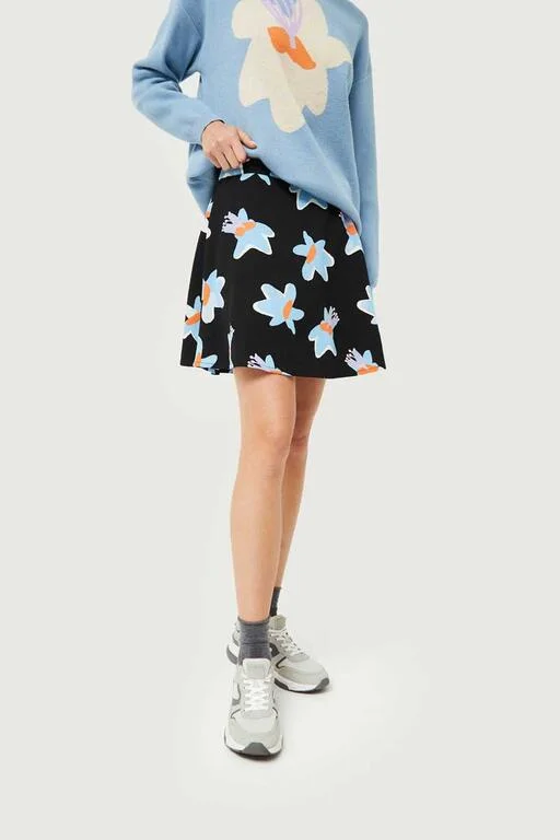 Women's Metallic Floral Skirts-Tatienne Floral Mini Skirt