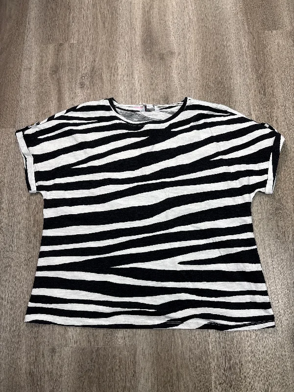 Top Short Sleeve By Liz Claiborne In Zebra Print, Size: Xl