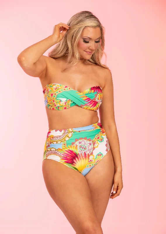 Women's Satin Floral Pullovers-Marseille Twist Bandeau (MS-136)