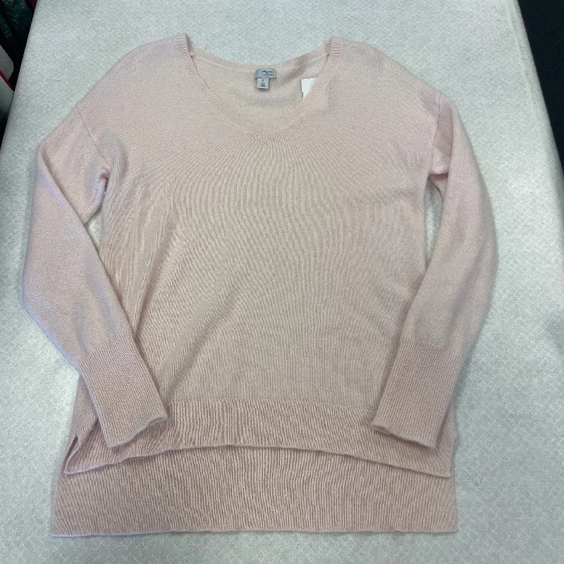 Women's Glitter Pleated Pullovers-Sweater By Halogen In Pink, Size: M