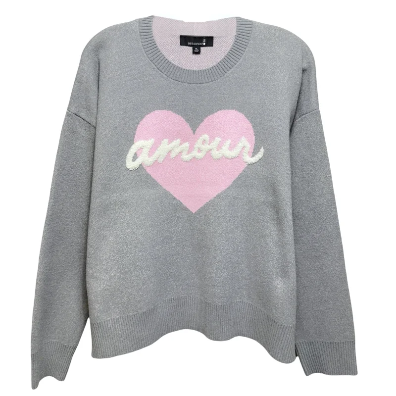 Women's Geometric Pullovers-Amour Sweater By Broadway In Grey, Size: XL