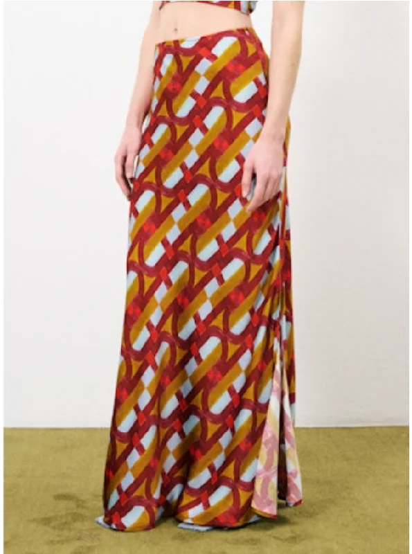 Women's Fleece A-Line Skirts-Chan Multicolored Maxi Skirt