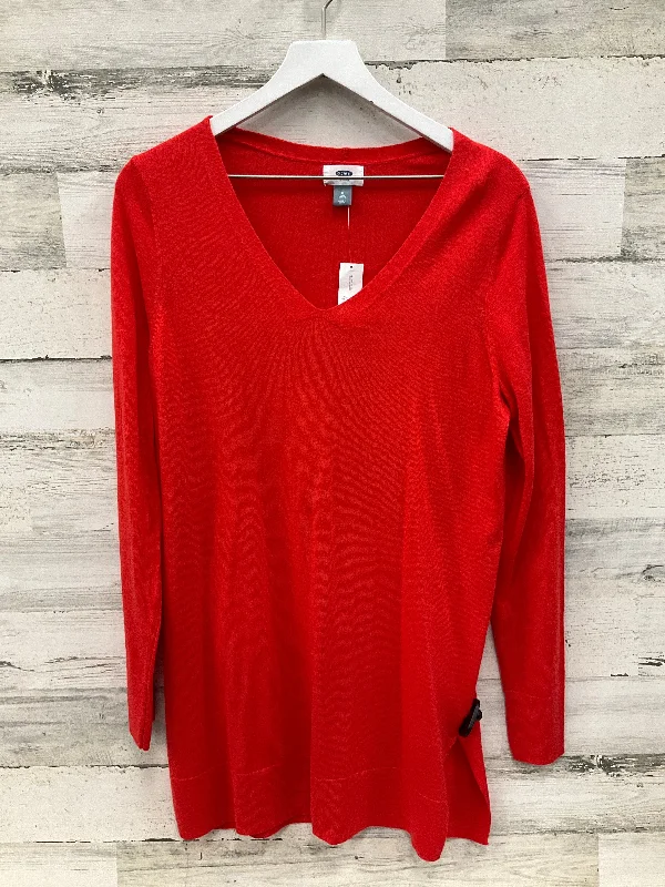 Women's Insulated Pullovers-Sweater By Old Navy In Red, Size: L