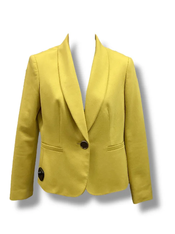 Women's Retro Blazers-Blazer By Kasper In Yellow, Size: 2