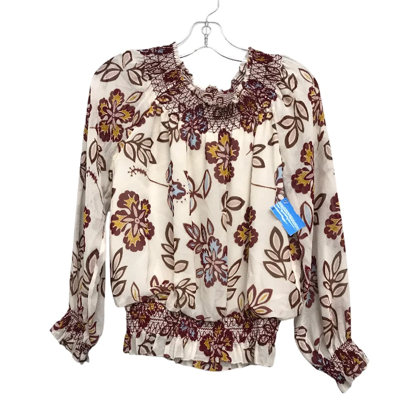 Top Ls Designer By Tory Burch In Floral Print, Size:Xs