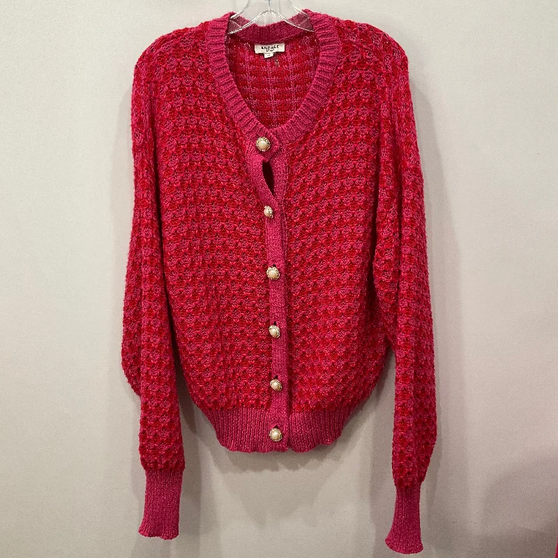 Women's Glitter A-Line Pullovers-Sweater By Andree By Unit In Pink & Red, Size: 1x