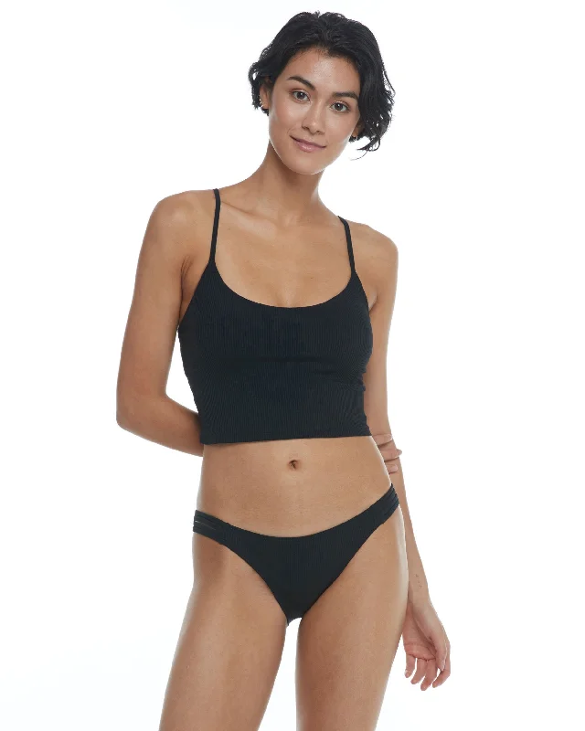 Women's Quick-Dry Pullovers-Body Glove Ibiza Norah Swim Crop Top - Black