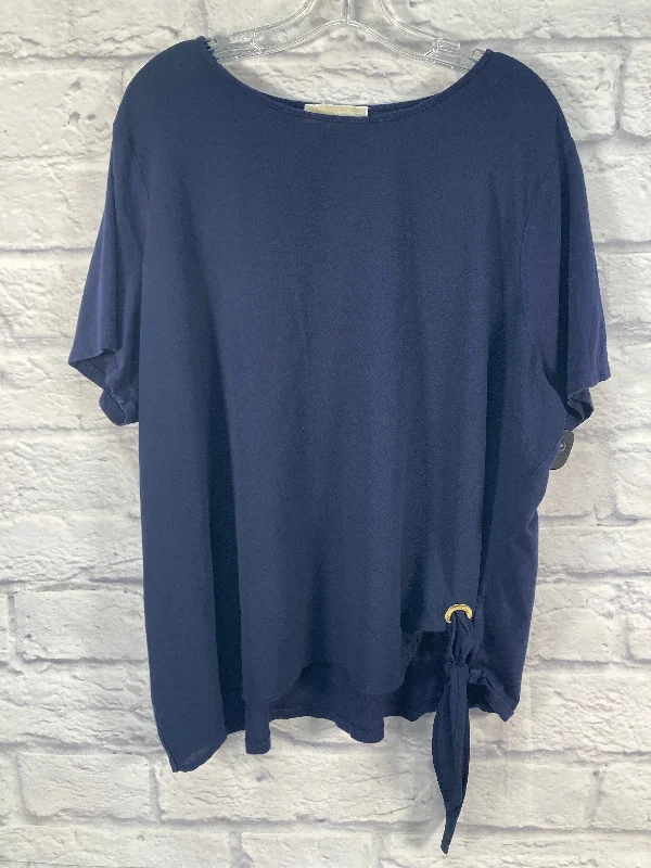 Top Short Sleeve Designer By Michael By Michael Kors In Navy, Size: 3x