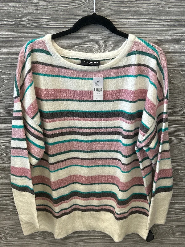 Women's Textured A-Line Pullovers-Sweater By Lane Bryant In Striped Pattern, Size: Xxl