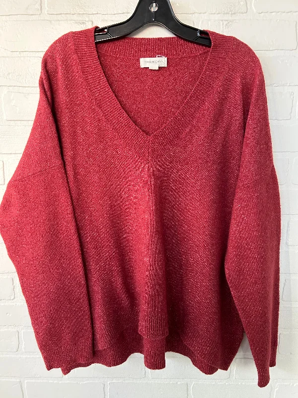 Women's Insulated Floral Pullovers-Sweater By Treasure And Bond In Red, Size: L