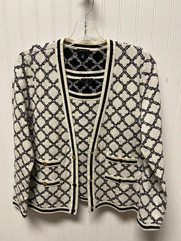 Women's Thermal A-Line Pullovers-Sweater 2pc By Talbots In Black & Cream, Size: Mp