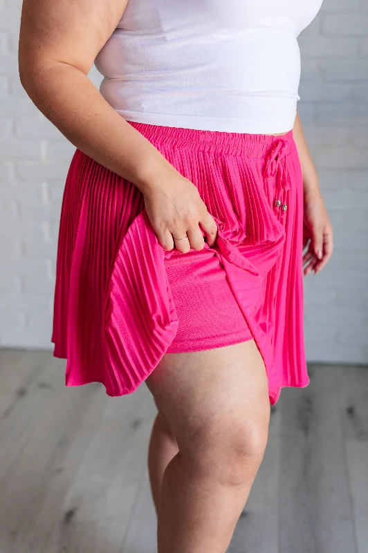 Women's Shimmer A-Line Skirts-Bet Your Bottom Dollar Skirt in Hot Pink