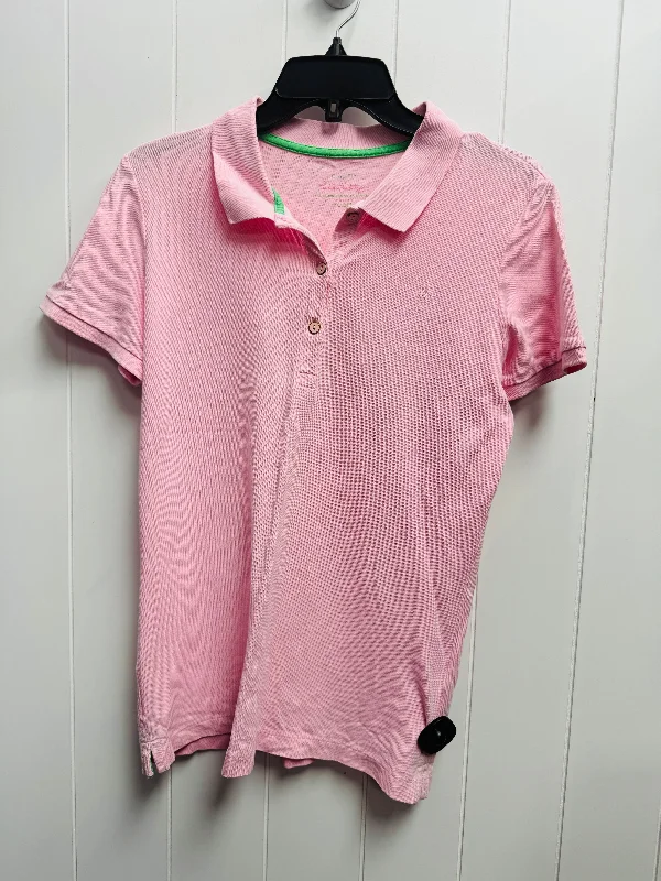 Top Short Sleeve Designer By Lilly Pulitzer In Pink, Size: M