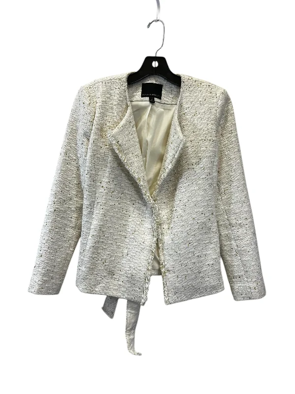 Women's Fashion Forward Blazers-Blazer By Banana Republic In Gold & White, Size: Xs