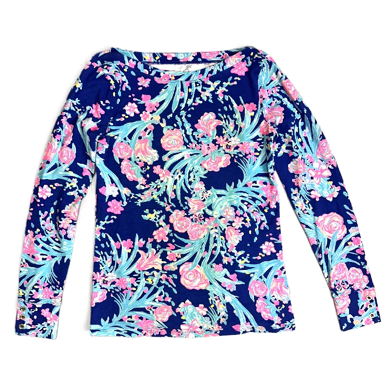 Top Long Sleeve Designer By Lilly Pulitzer In Blue, Size: S