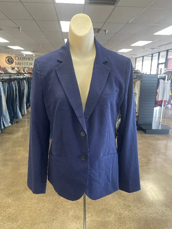 Women's Plaid Blazers-Blazer By Limited In Blue, Size: 6