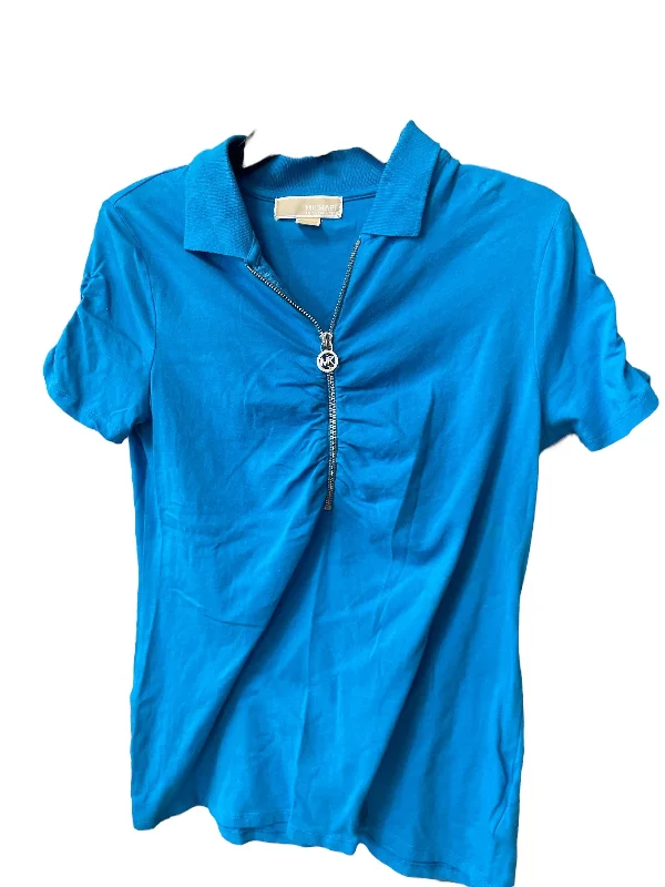 Top Short Sleeve Designer By Michael By Michael Kors In Blue, Size: M