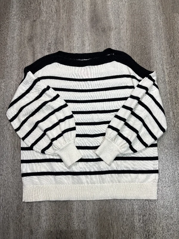 Women's Holiday Pullovers-Sweater By Loft In Striped Pattern, Size: L