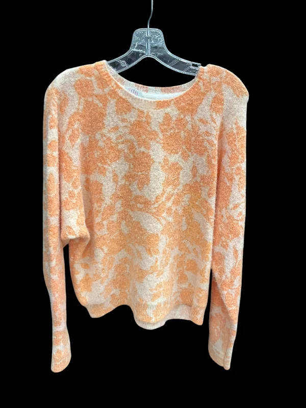 Women's Textured A-Line Pullovers-Sweater By Cynthia Rowley In Orange, Size: M