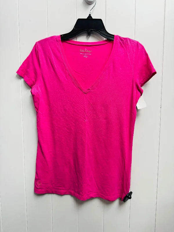 Top Short Sleeve Designer By Lilly Pulitzer In Pink, Size: S