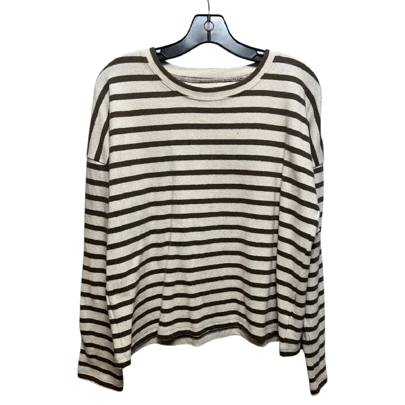 Women's Slit A-Line Pullovers-Sweater By Albion In Striped Pattern, Size: L