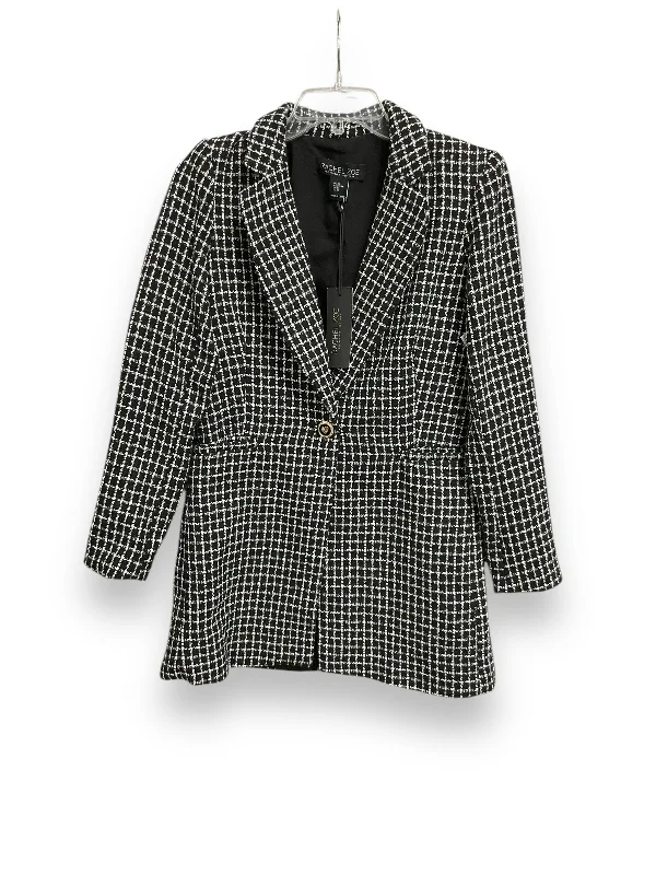 Women's Knit Blazers-Blazer By Rachel Zoe In Black & White, Size: Xs