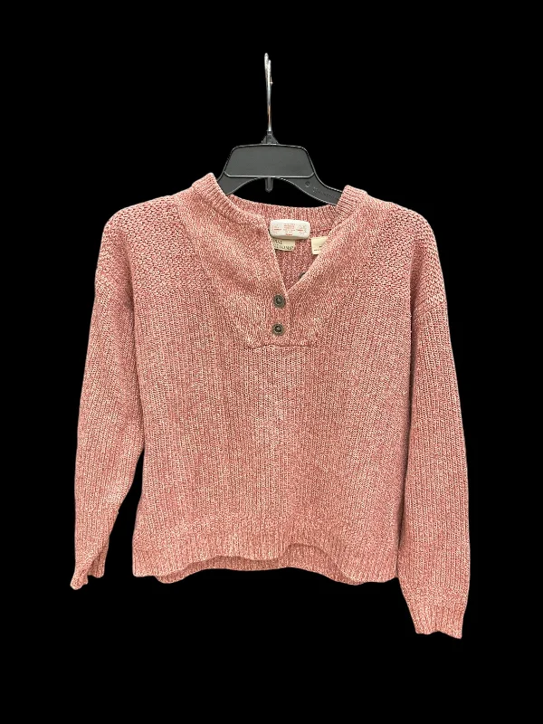 Women's Textured Floral Pullovers-Sweater By Natural Reflections In Pink, Size: M