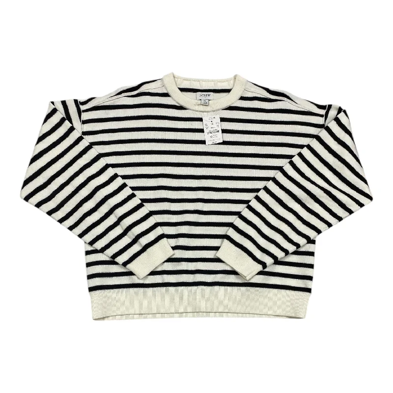 Women's Tulle Pleated Pullovers-Sweater By J. Crew In Striped Pattern, Size: M