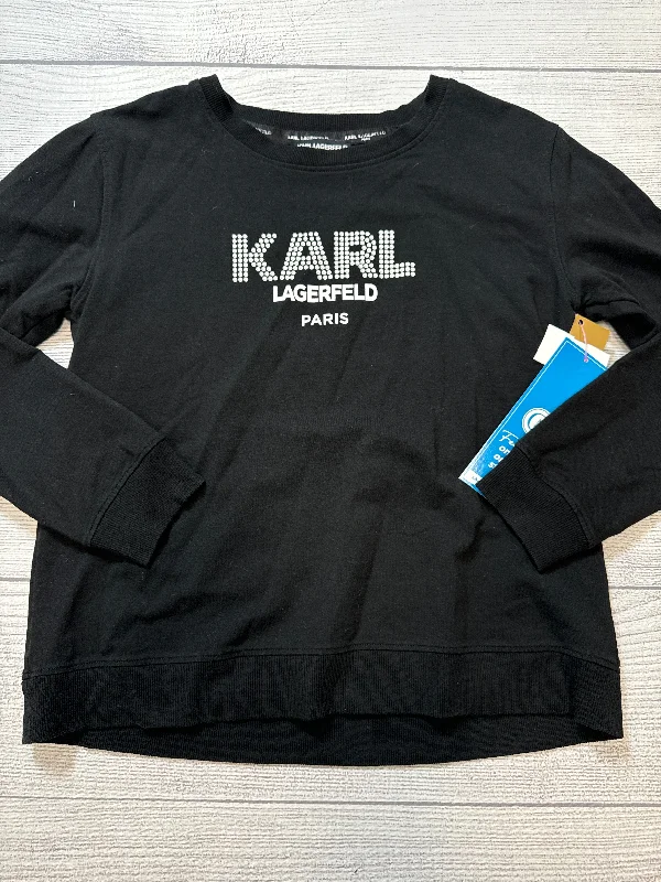 Top Long Sleeve Designer By Karl Lagerfeld In Black, Size: M