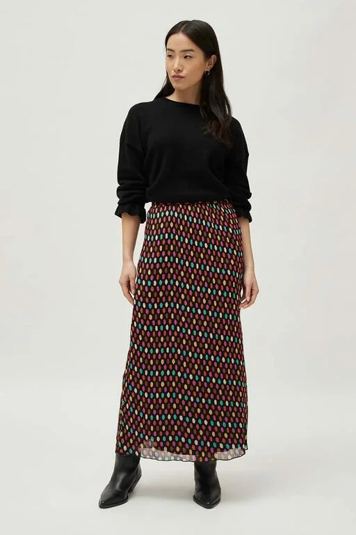 Women's Metallic Denim Skirts-Zoey Dotted Maxi Skirt