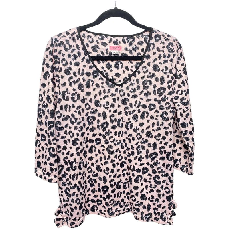 Top Designer By Kate Spade In Black & Pink, Size: L