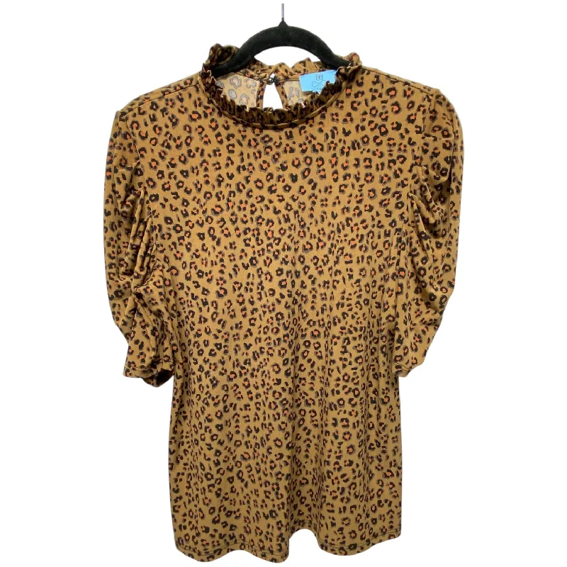 Top Short Sleeve By Cece In Animal Print, Size: M