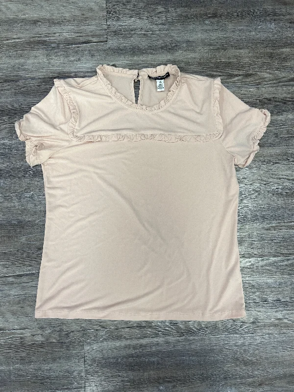 Top Short Sleeve Designer By Karl Lagerfeld In Pink, Size: M