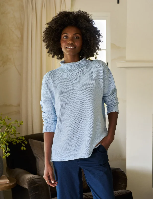 Women's Yoga Pullovers-MONTEREY Ice, Pure Italian Cotton