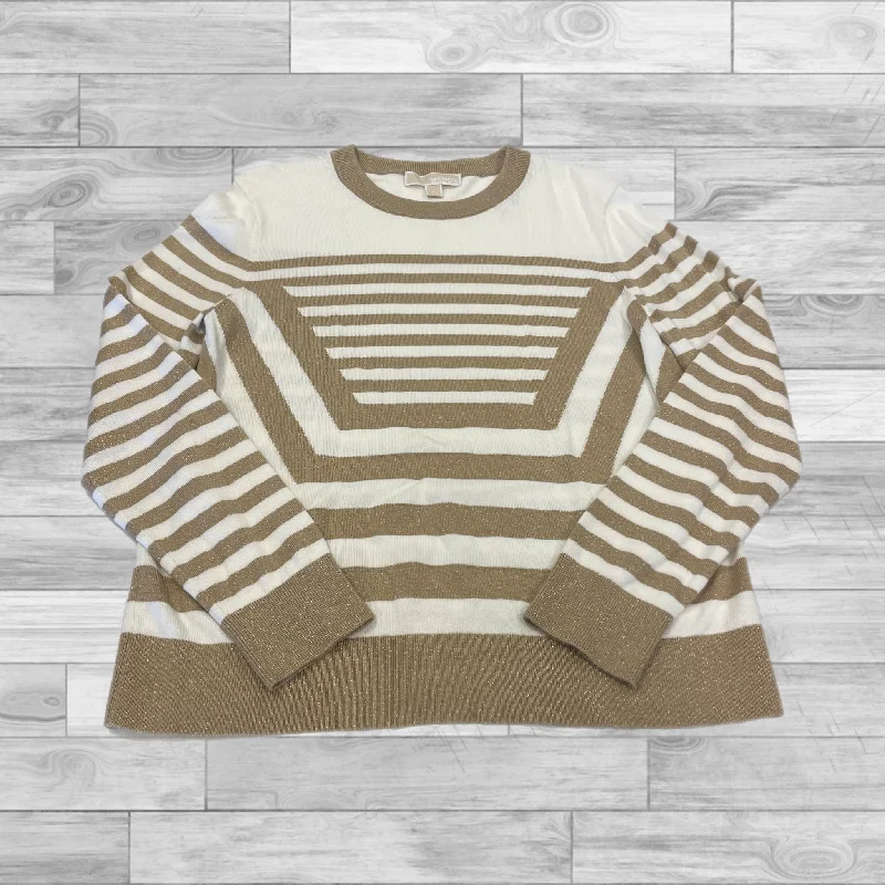 Women's High-Low Pullovers-Sweater By Michael By Michael Kors In Striped Pattern, Size: L