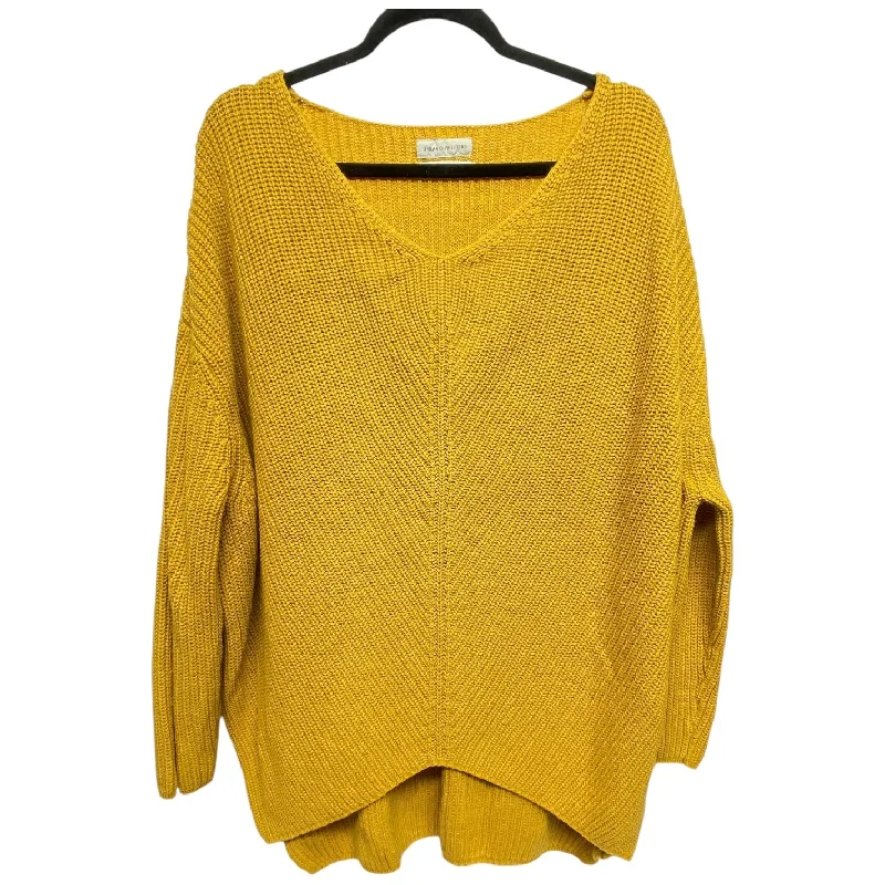 Women's Silk Pleated Pullovers-Sweater By Urban Outfitters In Yellow, Size: S