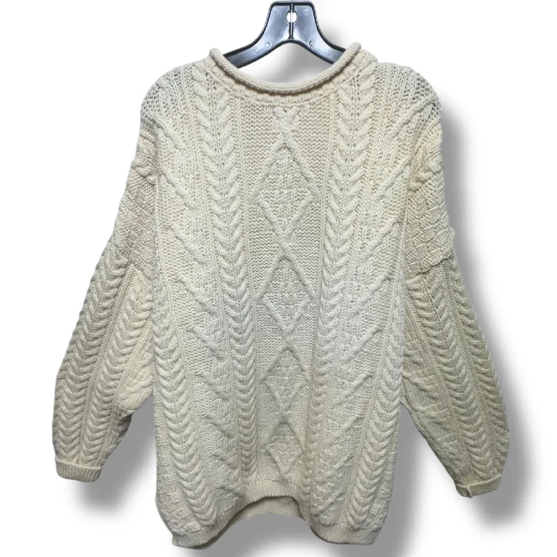 Women's Low-Waisted Floral Pullovers-Sweater By kerry traditions  In Cream, Size: Xxl