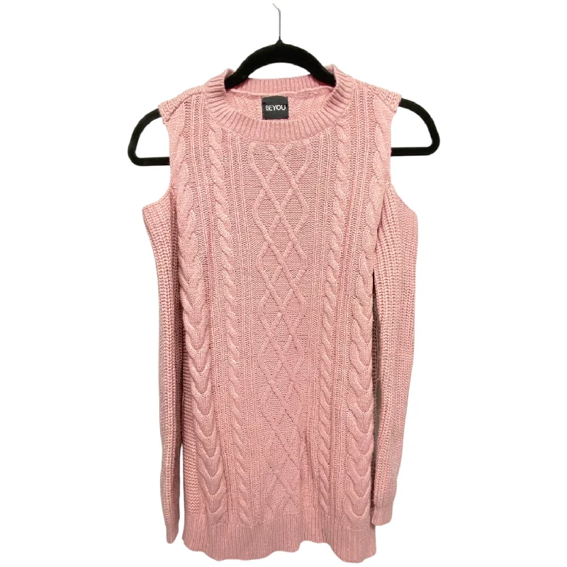 Women's High-Waisted Pleated Pullovers-Sweater By Be You In Pink, Size: S