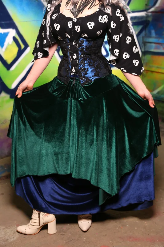 Women's Midi Skirts-Fairy Skirt in Emerald Velvet #24 - "Pieces of Eight" Collection