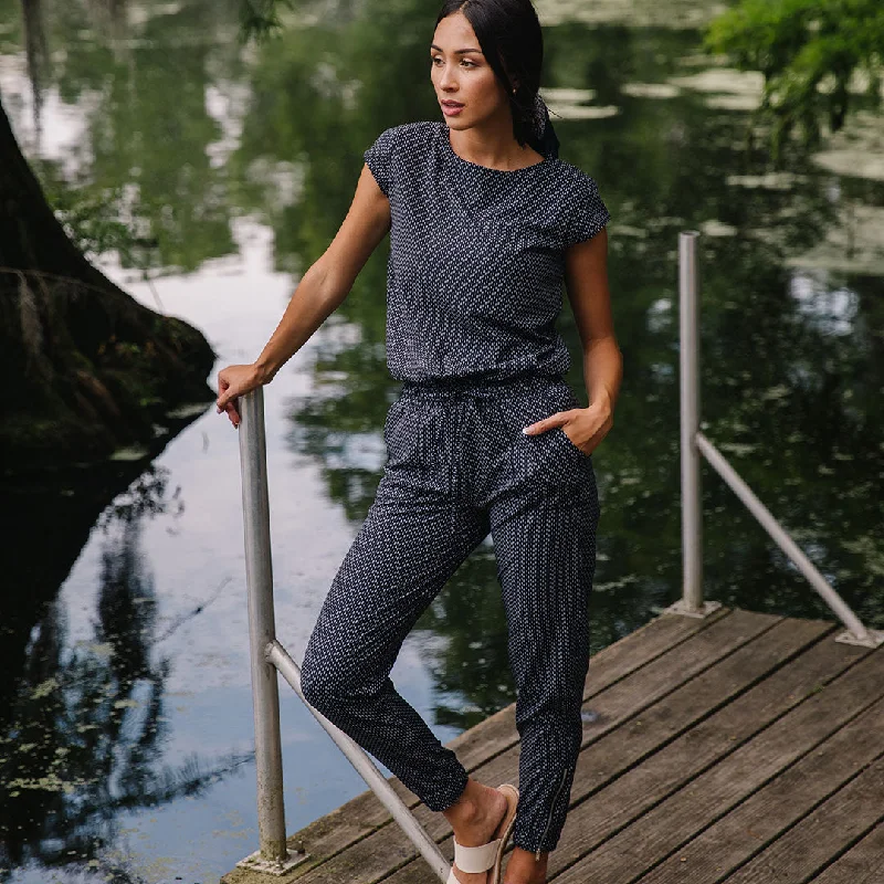 Women's Fringe Denim Pullovers-Midnight Dash Jumpsuit