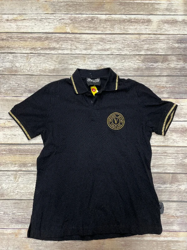 Top Short Sleeve Luxury Designer By Versace In Black, Size: L